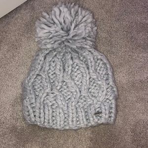 Womens Light Gray Hollister Pom Beanie